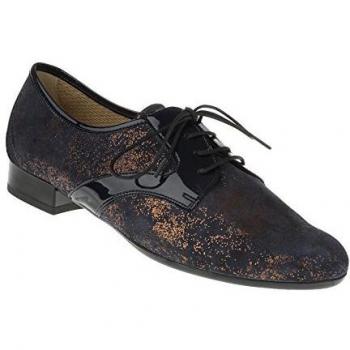 Lei by tessamino Damen Schnürschuh Severa, echtes Leder, Glitzereffekt, runde Spitzenform, elegant, Weite G 4 blau