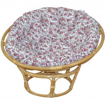 Papasansessel 80 cm in Beige – mit Kissen