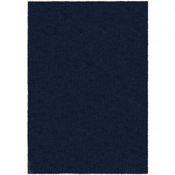 Tapis uni bleu marine en polyester recyclé 200x290