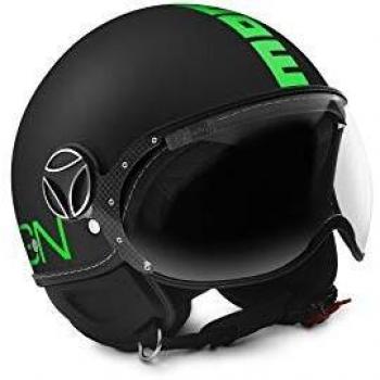 FGTR Momodesign Casque Jet Noir Fluorisé Vert XS