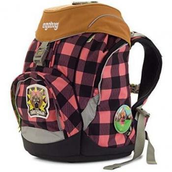 ERGOBAG “Above & Bearyond” Schulranzen‑Set – 40 cm, 19 L, Schwarz/Rosa Check