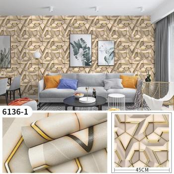 Fondo adesivo 3D geometrico per pareti 10M