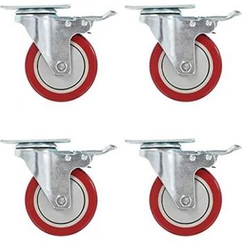 VidaXL Set di 4 Ruote Girevoli con Doppio Freno 100 mm