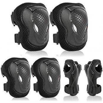 ValueTalks Black Knee Elbow Wrist Pads Set