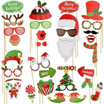 Conjunto Fotocall Navidad con Barba, Labios y Muñeco de Nieve