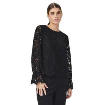 Long Sleeve Yas Perla Blouse, Black, Small for Women