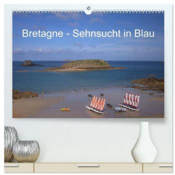 Premium Wandkalender 2024 Bretagne in Blau
