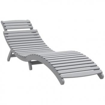 Sedia a sdraio grigia 184x55x64 cm, legno massello di Acacia