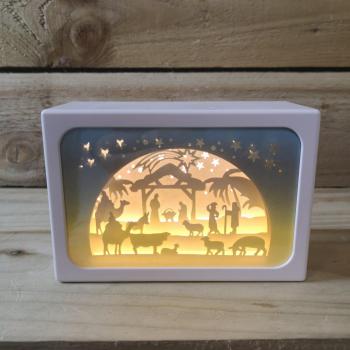 Battery Operated 16x11cm Nativity Scene Paper Diorama