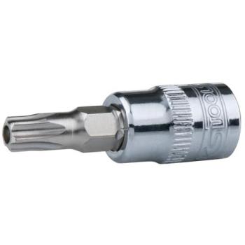 Clé à douille TS 1/4 TORX CHROMEplus, trou frontal + support (918.1470‑E)