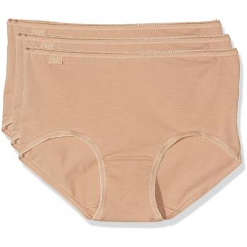 Women's Sloggi 24/7 Cotton Midi Briefs – Beige, Medium – 3-Piece Bundle
