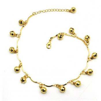 Frauen Fußkettchen mit goldenen Glocken