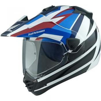 Arai Tour-X5 Africa Twin Motocross Helm Schwarz Weiss Blau L