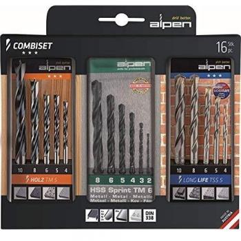 ALPEN Kombiset Estuche de Brocas 16 Piezas