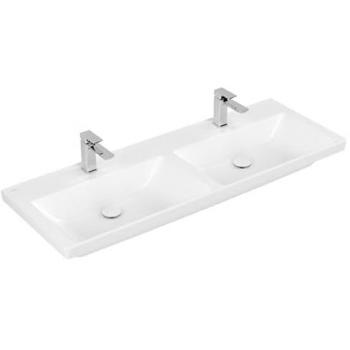 Villeroy & Boch Subway 3.0 double vasque 1300 mm, céramique blanche sans trop-plein