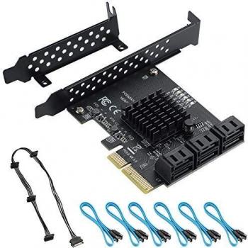 BEYIMEI Tarjeta de Expansión PCIe 4X SATA 6Gbps