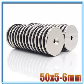50x5mm N35 Neodymium Permanent Ring Magnet with 6mm Hole (1/3/10/20pcs)