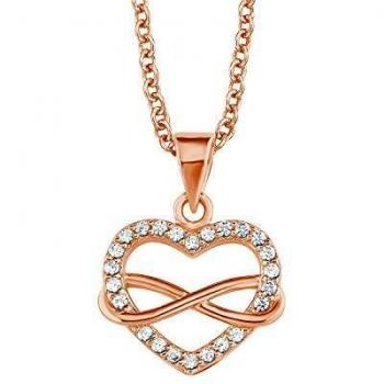 S.Oliver Infinity Kette für Damen, rosévergoldet aus 925er Silber