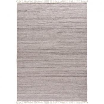 Tapis beige en PET recyclé, 80x150 cm fait main