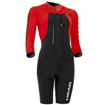 Head Open Water Swimrun Rough Shorty Neoprenanzug für Herren, Schwarz-Rot, UK S