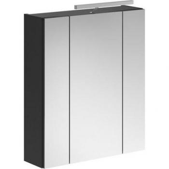 KUEDA Cabinet Toilette Noir Métallique 60x18x70 cm – Lampe LED