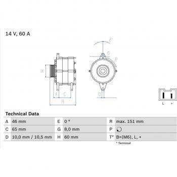 BOSCH 0 986 038 851 Generador