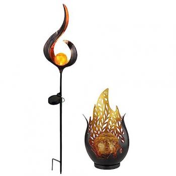 Gartendeko Solarlampen mit Glaskugel 2er Set