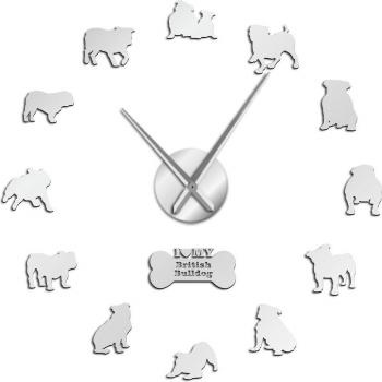 Big Silent English Bulldog Wall Clock