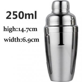 Mirror Finish Stainless Steel Silver Cocktail Shaker Japanese Design