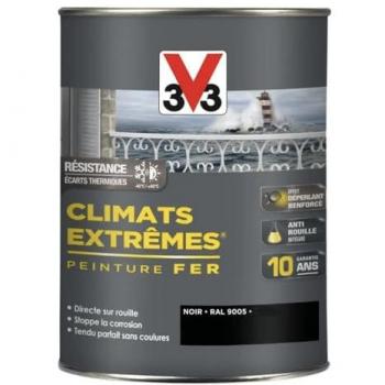 Peinture 1,5 L V33 – Noir Foncé (RAL 9005) pour Fer Climats Extrêmes