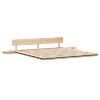 Solid Wood Floor Bed Frame 200x200cm, Brown Finish – VidaXL