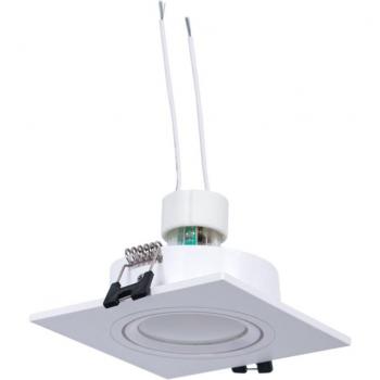 Pacchetto Anello Downlight Quadrato 93x93mm Bianco + Lampadina GU10 Fredda