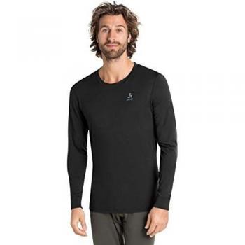 Odlo Men's Natural&Light Crew Long Sleeve Base Layer Black 2XL