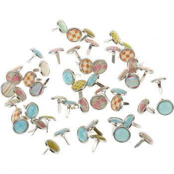 50-Piece Metallic Mini Brads for Scrapbooking