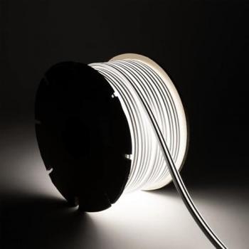Ledkia Neón LED Bobina de 50 m, 8 W/m, 24 V DC, IP65, Blanco Frío