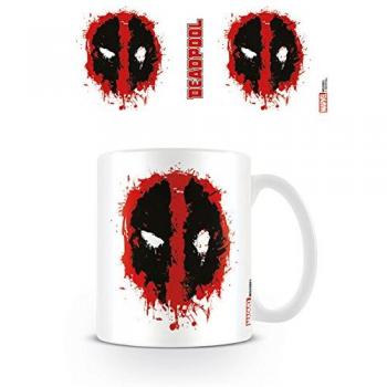 Deadpool Splatter Becher weiß schwarz rot