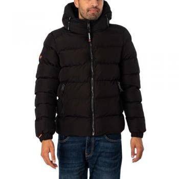 Superdry Herren Kapuzen Daunenjacke Schwarz S