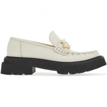 Salvatore Ferragamo Women's Gancio Leather Loafers in White | Size 6.5 US