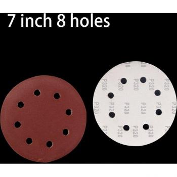 10pcs 7 Inch Hook and Loop Sanding Discs with 8 Holes