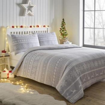Grey Super King Nordic Duvet Cover Pack