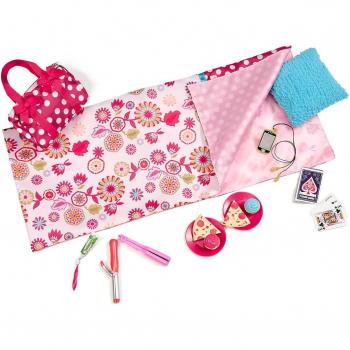 Our Generation Pyjamaparty Schlafsack-Set mit Punkten und Blumen für 46 cm Puppen