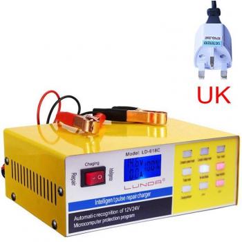 Intelligent 5 Stage Battery Charger 250V 12/24V 200AH Smart Pulse Repair