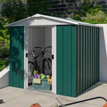 Outdoor Storage Yardmaster Emerald Deluxe Apex Metal Shed 67GEYZ