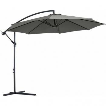 Acciaio & Poliestere Ombrellone Da Giardino 300x250 cm, Colore Grigio