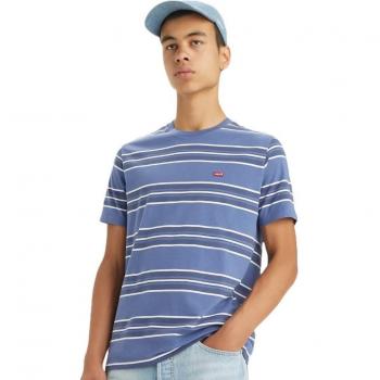 Levi's Men's Classic Housemark T-Shirt in Coastal Fjord Pattern with Surfboard Stripe
