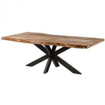 Tavolo da pranzo con gambe incrociate antracite in legno di sheesham 260x100 cm