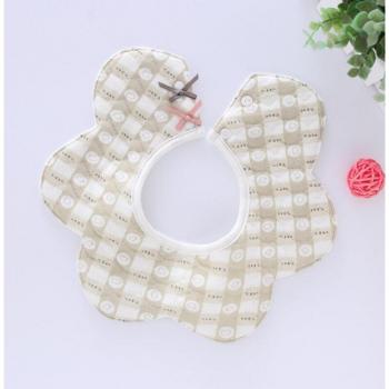 Newborn Baby Bib, Flower Star Design, Double Cotton, Soft, Waterproof, 1 Pc