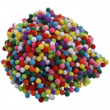 1000 Pcs 10mm Assorted Color Soft Fluffy Pom Poms for Kids Crafts