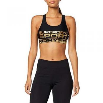 Superdry Damen-Bolt BH, schwarz‑gold, 40
