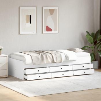Daybed without Mattress, 100x200 cm, White, avec Tiroirs, Vidaxl